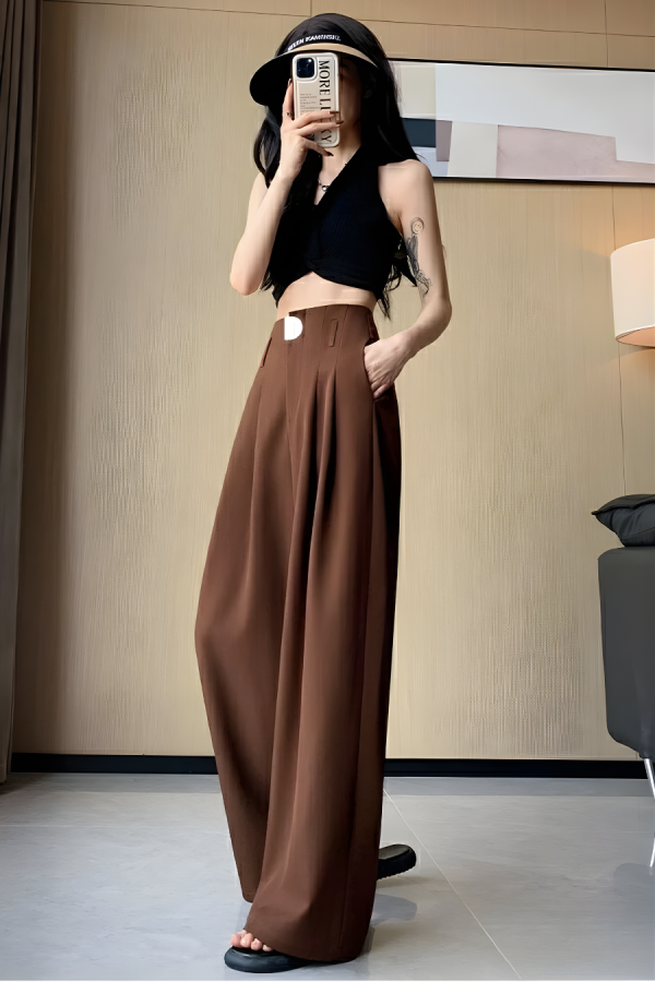 High Waisted Wide Leg Trousers