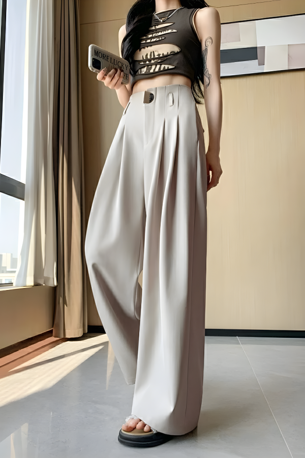 High Waisted Wide Leg Trousers